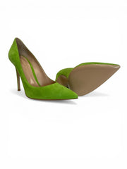 Gianvito Rossi Gianvito 105 Lime Green Suede Pumps Pointed Toe Stiletto - Size 40