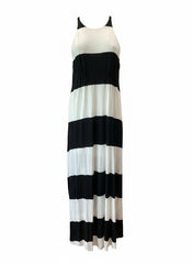 A.L.C. Helena Black & White Striped Maxi Dress – Modern Minimalist Resort Dress – Size Small