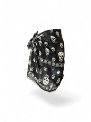 Alexander McQueen Black Skull Print Scarf – Iconic Luxury Edge | New with Tags