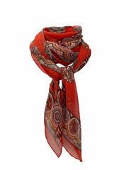 Alexander McQueen Red Silk Skull Scarf – Bold Statement Luxury
