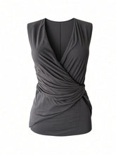 Alexander McQueen Sleeveless Draped Wrap Top – Black – Size 40