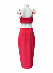 Alexis Pink Two-Piece Set – Crop Top & Skirt – Size Medium