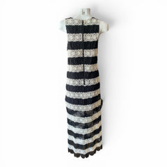 Alice + Olivia "Lucia" Crochet Lace Maxi Dress – Black & White – Size M