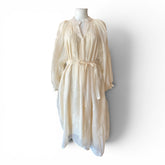 Ariya Embroidered Belted Dress – Off White – No Size Tag