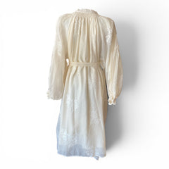 Ariya Embroidered Belted Dress – Off White – No Size Tag
