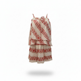 August Red and White Embroidered Top and Shorts Summer Set