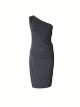 Banana Republic Black One-Shoulder Ruched Bodycon Dress – Size 10