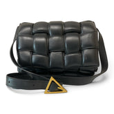 Bottega Veneta Padded Cassette Intrecciato Leather Shoulder Bag Black
