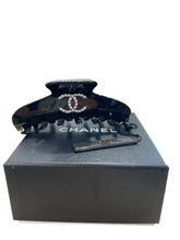 Chanel Crystal CC Resin Hair Clip – Black - With Box and Dust Bag