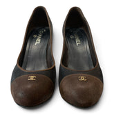 Chanel Black & Brown Cap-Toe Pumps – Size 39