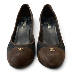 Chanel Black & Brown Cap-Toe Pumps – Size 39