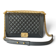 Chanel Boy Quilted Leather Flap Shoulder Bag – Black – With Dust Bag & Receipt