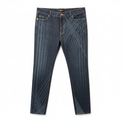 Chanel Dark Blue Graphic Denim Jeans – Size 42