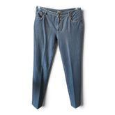 Chanel Blue Denim Jeans with CC Logo Back Pocket – Size 42