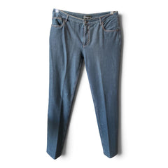 Chanel Blue Denim Jeans with CC Logo Back Pocket – Size 42