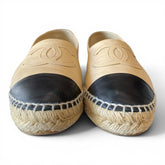 Chanel CC Cap-Toe Leather Espadrilles - EU 40