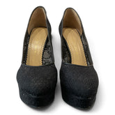 Charlotte Olympia Dolly Black Lace Platform Pumps – Size 37