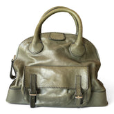 Chloé Vintage Edith Large Leather Bowler Satchel – Dark Green