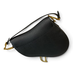 Christian Dior Saddle Bag in Black Leather