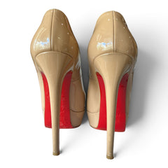 Christian Louboutin Patent Leather Platform Pumps – Beige – Size 39