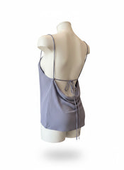 Christopher Esber Draped Asymmetric Silk Top Grey – Size 38