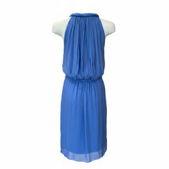 Diane von Furstenberg Blue Silk Halter Dress with Belt – Size 4