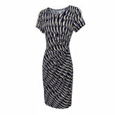 Diane von Furstenberg Zoe Dress Navy White Abstract Print - Size 8