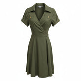 Diane von Furstenberg Military Green Wrap Around Dress