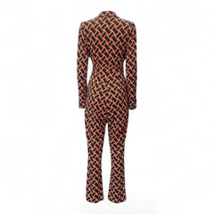 Diane von Furstenberg Geometric Print Belted Jumpsuit – Size 6