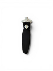 Daname Black Cutout Maxi Dress with Gold Hardware - Size 40