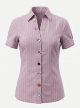 Daniele Alessandrini Light Purple Striped Button-Up Shirt – Size 44