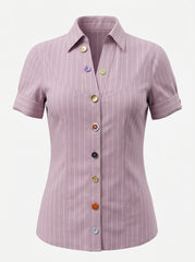 Daniele Alessandrini Light Purple Striped Button-Up Shirt – Size 44