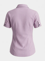Daniele Alessandrini Light Purple Striped Button-Up Shirt – Size 44