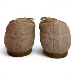 Dior Cannage Nude Quilted Calfskin Ballet Flats – Christian Dior Petal Bow Flats – Size 37