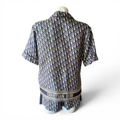 Dior Oblique Blouse & Shorts Set – Navy Blue – USA 6