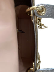 Christian Dior Mini Lady Dior Exotic Lizard Skin Bag Metallic Gold & Silver