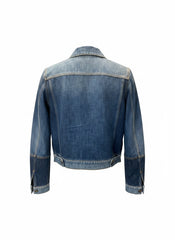 Christian Dior Cropped Denim Jacket Bee Logo Two-Tone Wash – Size IT 38