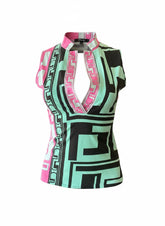 Emilio Pucci Geometric Print Sleeveless Top - Size IT 38
