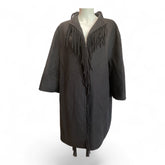 Ermanno Scervino Oversized Fringed Scarf Coat – Black – Size 44