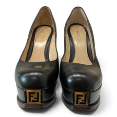 Fendi Fendista Black Leather Platform Pumps – Size 37