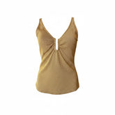 Fendi Metallic Gold Knit Sleeveless Top – Size 42