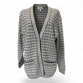 Fendi FF Jacquard-Knit Cardigan – Black & White – Size 44