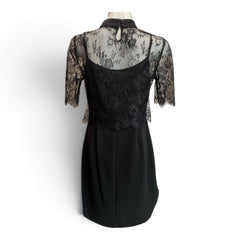 Forel Black Floral Lace Midi Dress – Size 44