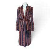 Free People Atrium Embroidered Duster – Navy Blue & Orange – XS