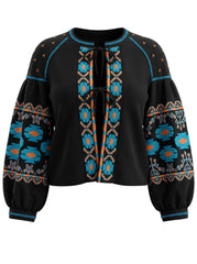 Free People Embroidered Swingy Jacket Black – No Size Tag