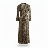 Ganni Leopard Print Midi Dress - Size 36