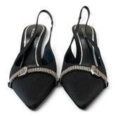 Gedebe Dominique Black Satin Slingback Pumps – Size 37