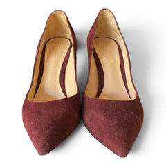 Gianvito Rossi Gianvito 105 Suede Pumps – Burgundy – Size 39
