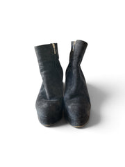 Gianvito Rossi Black Suede Platform Ankle Boots – Size 39