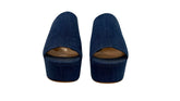 Gianvito Rossi Holly Denim Platform Mules Chunky Heel Statement - Μέγεθος 39